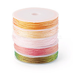 50M 5 Colors Braided Polyester Cord, with PET Plastic, for Jewelry Making, Round, Mixed Color, 1mm, about 10.94 Yards(10m)/color(OCOR-TA0003-58)