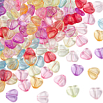 200Pcs Transparent Acrylic Beads, Heart, Mixed Color, 11.5x12.5x5mm, Hole: 1.5mm(FIND-SP0003-04)