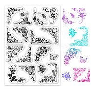 PVC Plastic Stamps, for DIY Scrapbooking, Photo Album Decorative, Cards Making, Stamp Sheets, Flower Pattern, 16x11x0.3cm(DIY-WH0167-56-238)