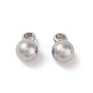304 Stainless Steel Charms, Round Charm, Stainless Steel Color, 6.5x4mm, Hole: 1.2mm(STAS-G336-04B-P)