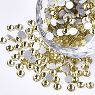 Glass Flat Back Rhinestone Cabochons, Back Plated, Faceted Half Round, Jonquil, SS20, 4.6~4.8x2mm, about 1440pcs/bag(RGLA-S002-20SS-34)