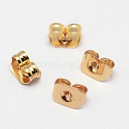 Grade AAA Brass Ear Nuts, Friction Earring Backs for Stud Earrings, Cadmium Free & Nickel Free & Lead Free, Golden, 5x3x3mm, Hole: 1mm(KK-E711-084G-NR)