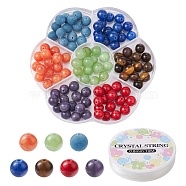 DIY Gemstone Bracelet Making Kit, Including Natural Mixed Gemstone Round Beads, Elastic Thread, 105Pcs/set(DIY-YW0007-38)