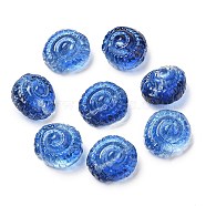 Transparent Glass Beads, Conch, Royal Blue, 13x14x9mm, Hole: 1mm(GLAA-Q094-01B)