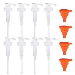 Polypropylene(PP) Dispensing Pump, Fits Shampoo and Conditioner Jugs Bottles, with Portable Foldable Silicone Funnel Hopper, Mixed Color, 40.25x6.5cm, Funnel Hopper: 7.5x6.1x7.2cm, 12pcs/set(FIND-BC0001-31)