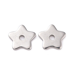 304 Stainless Steel Beads, Star, Stainless Steel Color, 8x8x1mm, Hole: 1.5mm(STAS-D185-02P-02)