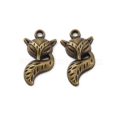 Tibetan Style Alloy Pendants, Cadmium Free & Nickel Free & Lead Free, Fox, Antique Bronze, 23.5x13x4mm, Hole: 2mm, about 352pcs/500g(TIBE-R316-043AB-NR)