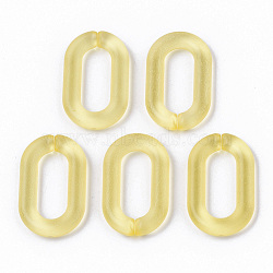 Transparent Acrylic Linking Rings, Quick Link Connectors, for Cable Chains Making, Oval, Frosted, Champagne Yellow, 27x16.5x4mm, Inner Diameter: 18x8mm(OACR-N009-005A-F10)