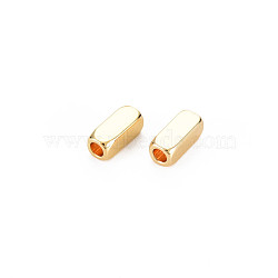 Rack Plating Brass Beads, Nickel Free, Cuboid, Real 18K Gold Plated, 6x2.5x2.5mm, Hole: 1.6mm(KK-S360-166)