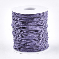 Waxed Cotton Thread Cords, Lilac, 1mm, about 100yards/roll(300 feet/roll)(YC-R003-1.0mm-166)