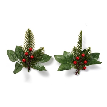 Plastic Artificial Winter Christmas Simulation Pine Picks Decor, for Christmas Garland Holiday Wreath Ornaments, Green, 150.5mm