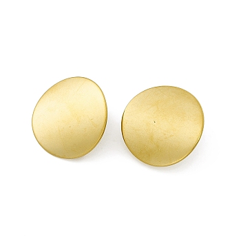 304 Stainless Steel Stud Earrings Finding, Flat Round, with Vertical Loop, Golden, 20x20mm, Hole: 3mm, Pin: 0.8mm