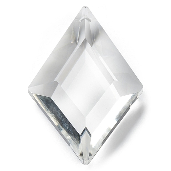 Transparent Glass Pendants, Faceted, Rhombus, for Chandelier Crystal Hanging Pendants, Clear, 62.5x41.5x14.5mm, Hole: 1.5mm