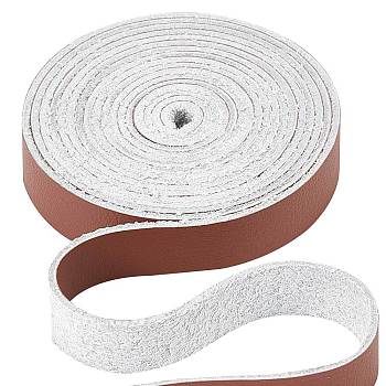 Flat Microfiber Imitation Leather Cord, Garment Accessories, Camel, 12.5x1.5mm, about 2.19 Yards(2m)/Roll