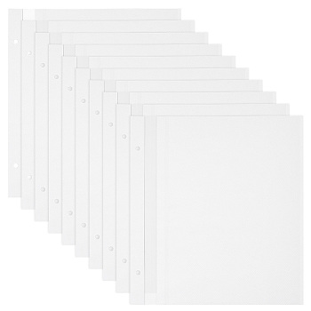 PVC Adhesive Refills Inner Pages, for 2 Ring Binder Photo Albums, with Lamination, Rectangle, White, 230x260x0.5mm, Hole: 6mm