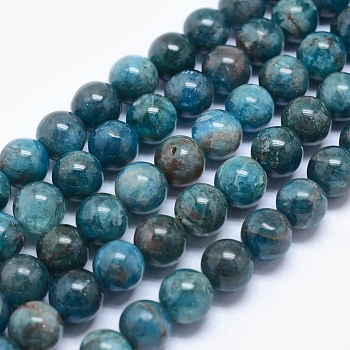 Natural Apatite Beads, Round, 10mm, Hole: 1mm, about 135pcs/250g
