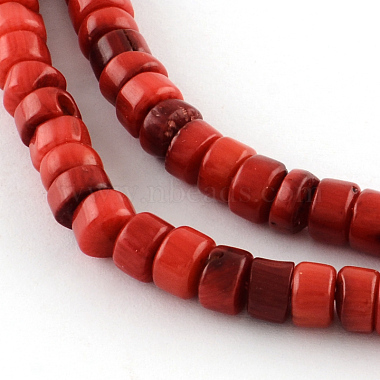 6mm DarkRed Flat Round Red Coral Beads