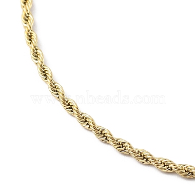 Ion Plating(IP) 304 Stainless Steel Rope Chain Necklace for Men Women(NJEW-M200-04G)-2