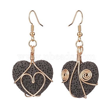 Heart Natural Lava Rock Dangle Earrings for Women(EJEW-JE04973)-4