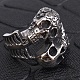 Steam Punk Style 316L Surgical Stainless Steel Skull Finger Rings(SKUL-PW0005-07D)-2