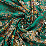 Flower Pattern Polyster Fabrics, Clothing Accesories, Dark Green, 745mm, 1m/pc(DIY-WH0622-112B)