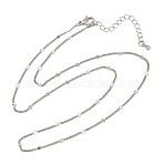 Brass Disc Twisted Chain Necklaces, Long-Lasting Plated, Rack Plating, Lead Free & Cadmium Free, Platinum, 17.52 inch(44.5cm)(NJEW-A042-09P)