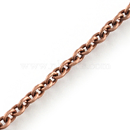 Iron Cable Chains, Unwelded, with Spool, Oval, Red Copper, 4x3x0.8mm, about 328.08 Feet(100m)/roll(CH-R078-18R)