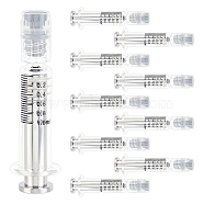 Reusable Glass Dispensing Syringes, with Luer Lock(without Needle), for Industry or Labtoratory Liquids Filling, Glue Application, Clear, 6.2x1.8cm, Capacity: 1ml(0.03fl. oz)(TOOL-WH0127-36)
