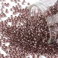 TOHO Round Seed Beads, Japanese Seed Beads, (746) Copper Lined Light Amethyst, 11/0, 2.2mm, Hole: 0.8mm, about 50000pcs/pound(SEED-TR11-0746)