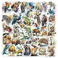 50Pcs Animal PVC Self Adhesive Cartoon Stickers, Waterproof Decals for Laptop, Bottle, Luggage Decor, Mixed Color, 40.5~55x37~66x0.2mm(STIC-B001-17)