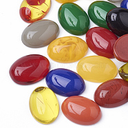 Resin Cabochons, Oval, Mixed Color, 12x10x5mm(CRES-Q200-10x12-M)