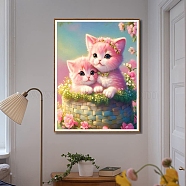 2 Cats Pattern Diamond Painting Kits for Adults Kids, DIY Full Drill Diamond Art Kit, Cartoon Picture Arts and Crafts for Beginners, Colorful, 400x300mm(PW-WG72002-01)