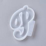 Letter DIY Silicone Molds, For UV Resin, Epoxy Resin Jewelry Making, Letter.P,  62x42x8mm, Inner Diameter: 60x31mm(DIY-I034-08P)