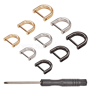 Alloy D-Ring Shackles Clasps, Golden & Platinum & Gunmetal, 10.8x7.4x1.8cm(PALLOY-PH0005-86)