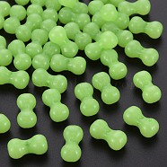 Imitation Jelly Acrylic Beads, Bone Shapes, Light Green, 9x17.5x8.5mm, Hole: 1.8mm, about 600pcs/500g(MACR-S373-96-E06)