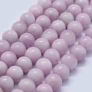 Natural Kunzite Beads Strands, Spodumene Beads, Grade AAA, Round, 8mm, Hole: 0.8mm, about 49pcs/strand, 15.5 inches(G-K285-01-8mm)