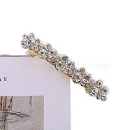 Metal Rhinestone Hair Bobbin Pins, Crystal, 75x10mm(PW-WGD9568-01)