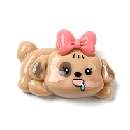 Opaque Resin Puppy Cabochons, Dog, Tan, 17x25.5x8.5mm(CRES-A056-01E)