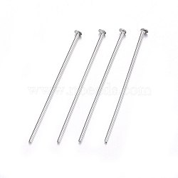 Tarnish Resistant 304 Stainless Steel Flat Head Pins, Stainless Steel Color, 25.5x0.6mm, Head: 1.5mm(STAS-F174-09P-A)