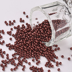 11/0 Grade A Round Glass Seed Beads, Baking Paint, Indian Red, 2.3x1.5mm, Hole: 1mm, about 48500pcs/pound(SEED-N001-A-1039)