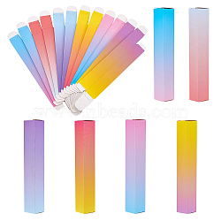 Gradient Color Paper Gift Boxes, for Spray Bottle, Rectangle, Mixed Color, Finished Product: 1.7x1.7x10.3cm, 6 colors, 10pcs/color, 60pcs/set(CON-FH0001-08)