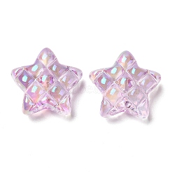 Transparent Acrylic Beads, AB Color Plated, Star, Purple, 19.5x19.5x9mm, Hole: 3.5mm(X-MACR-D074-07D)