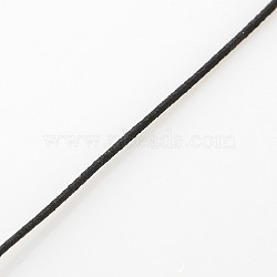 Elastic Round Jewelry Beading Cords Nylon Threads, Black, 1.2mm, about 100yards/roll(300 feet/roll)(NWIR-L003-C-02)