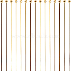 100Pcs Brass Ball Head Pins, Real 18K Gold Plated, 50x0.8mm, 20 Gauge, Head: 2mm(KK-BC0001-96)