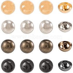 Alloy Shank Buttons, 1-Hole, Dome/Half Round, Mixed Color, 20x10mm, Hole: 1.5mm, 40pcs/box(BUTT-NB0001-06)