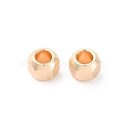 Brass Spacer Beads, Cadmium Free & Nickel Free & Lead Free, Polygon, Real 18K Gold Plated, 5~5.5x4mm, Hole: 2.8mm(KK-D360-09G)