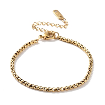 316 Surgical Stainless Steel Box Chain Bracelet, Golden, 6 inch(15.3cm)