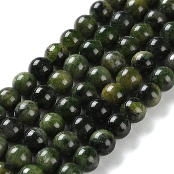 Natural Green Diopside Beads Strands, Round, 8mm, Hole: 1.2mm, about 49pcs/strand, 15.75''(40cm)