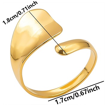 Minimalist Adjustable Geometric 304 Stainless Steel Cuff Ring for Women