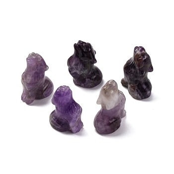 Natural Amethyst Display Decorations, Home Decoration Supplies, Wolf, 38~40x25~29x16~26mm